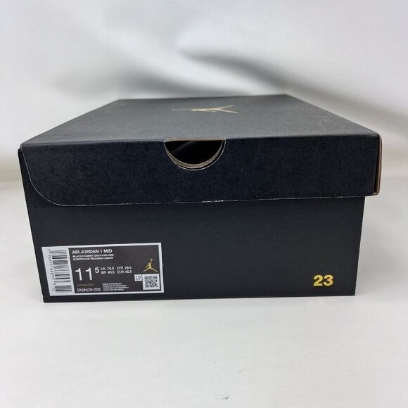 Nike Air Jordan 1 Mid Shoes Black Grey Red White Men’s Size 11.5 - Picture 10 of 10